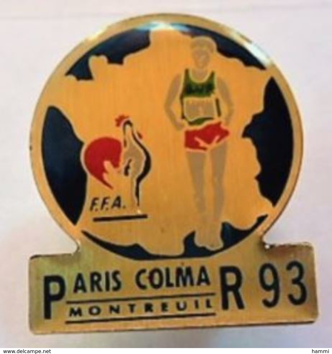 B210 Pin's COQ Carte De France Marche Paris Colmar Montreuil FFA Achat Immédiat - Athlétisme