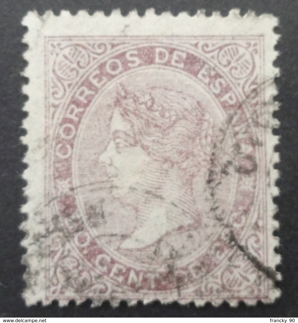 Espagne: Yvert N° 92 (Isabelle II, 1867-69) Oblitéré - Used Stamps