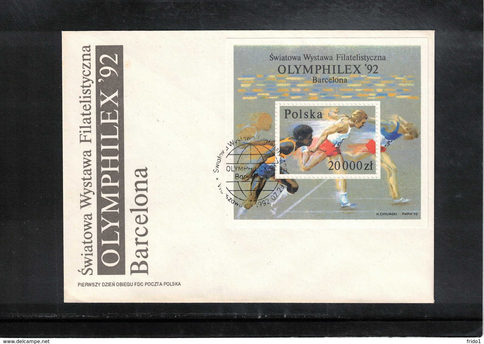 Poland / Polska 1992 Olympic Games Barcelona - Olymphilex Philatelic Exibition FDC - Summer 1992: Barcelona