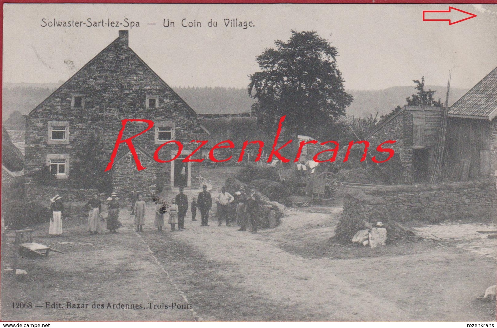 SOLWASTER Sart-lez-Spa Un Coin Du Village 12068 Edit. Bazar Des Ardennes Trois-Ponts CPA RARE Animee - Jalhay