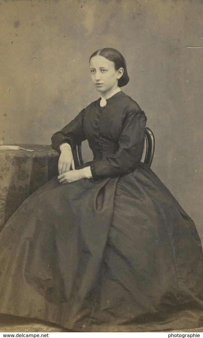 France Dunkerque Portrait Féminin Mode Laure Villette Ancienne Photo CDV William 1866 - Alte (vor 1900)
