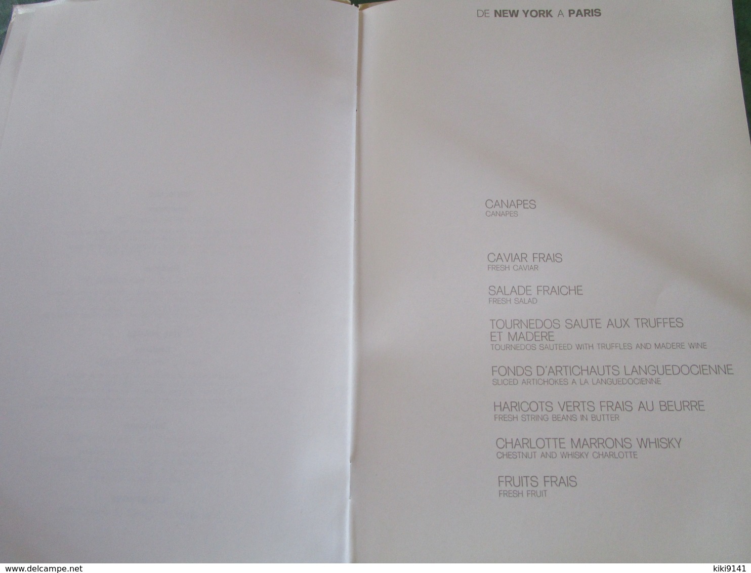 NEW YORK-PARIS à Bord De CONCORDE - Déjeuner Du 23 Aout 1987 (8 Pages) - Menú