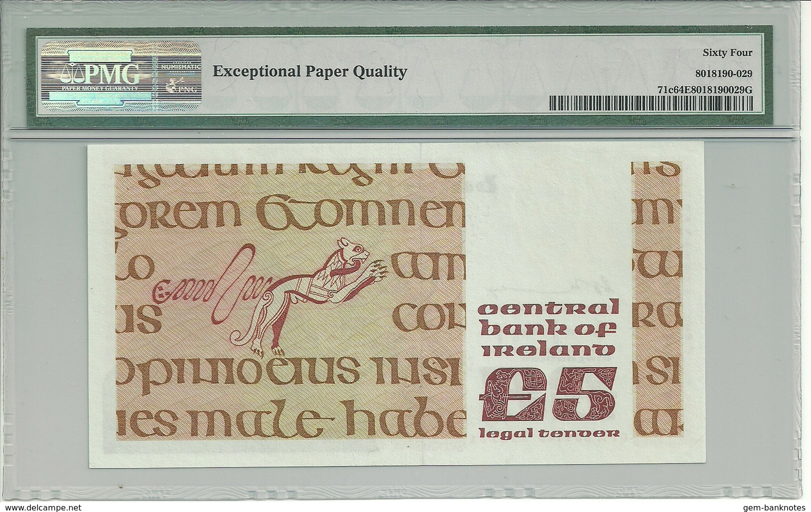 Ireland 5 Pound 1981 P71e Graded 64 EPQ By PMG Choice Uncirculated - Irland