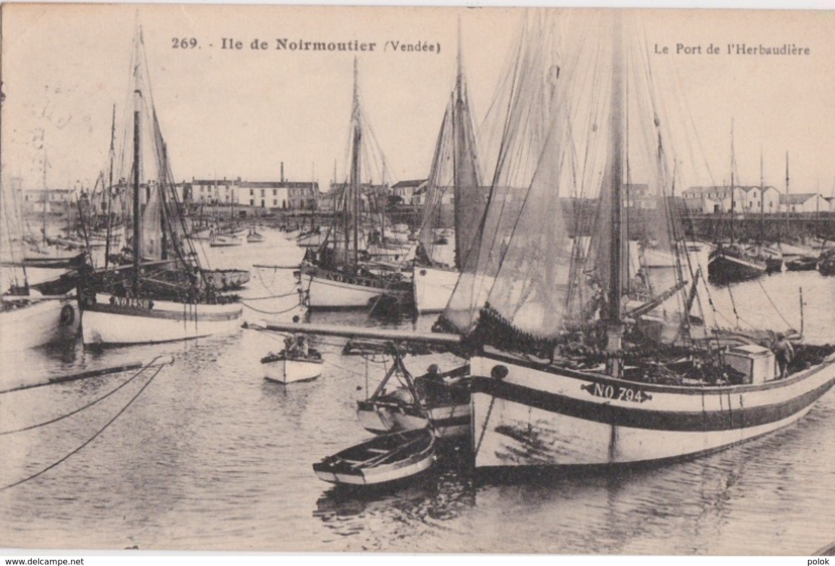 Bx - Cpa Ile De Noirmoutier - Le Port De L'Herbaudière (cachet Hexagonal La Guerinière) - Noirmoutier