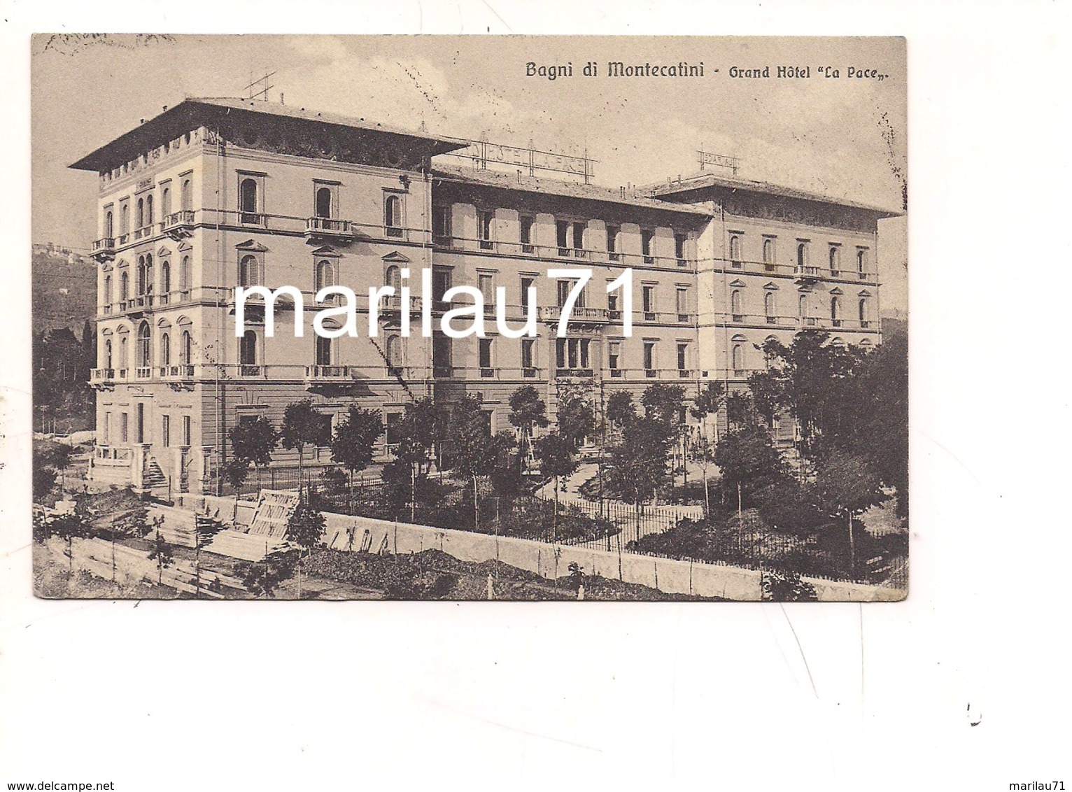 P905 Toscana MONTECATINI TERME Pistoia Hotel La Pace 1912 Viaggiata - Altri & Non Classificati