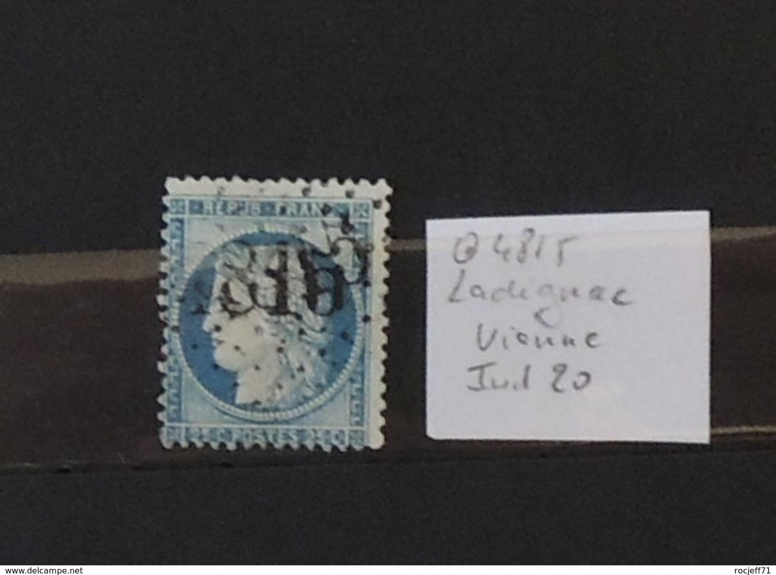 03 - 20 //  France N° 60 Oblitéré GC 4815 - Ladignac - Vienne - Indice 20 - Rare - 1871-1875 Ceres