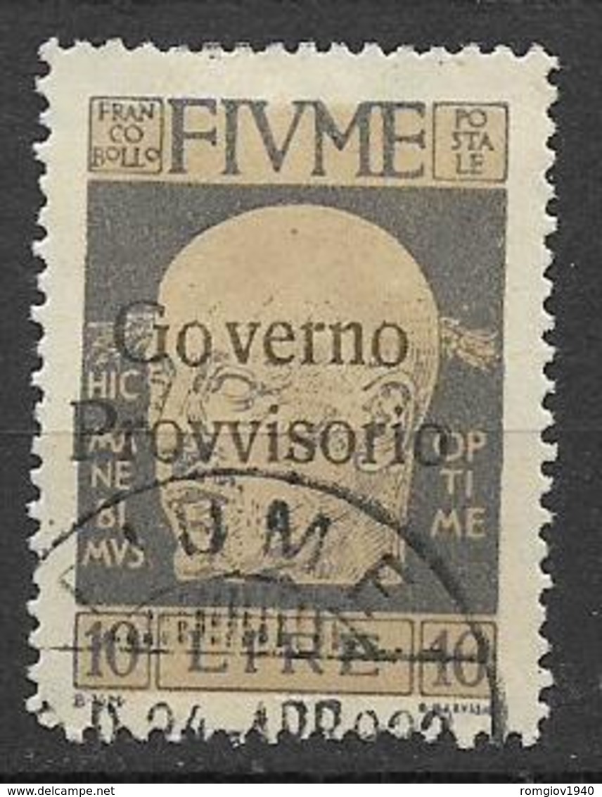 FIUME 1921 GOVERNO PROVVISORIO SASS. 163 USATO VF - Fiume
