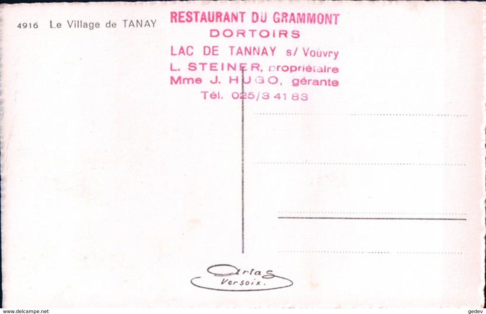 Tanay Sur Vouvry VS, Restaurant Du Grammont, L. Steiner Propiétaire (4916) - Vouvry