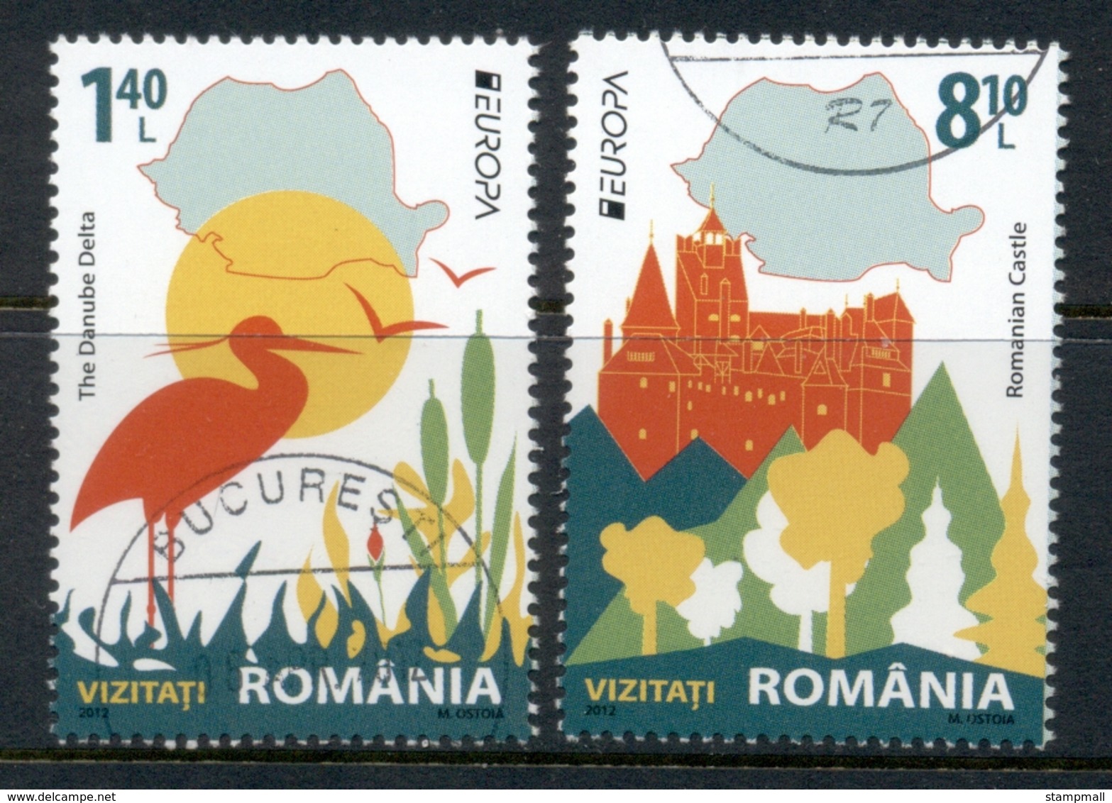 Romania 2012 Europa Tourism FU - Used Stamps