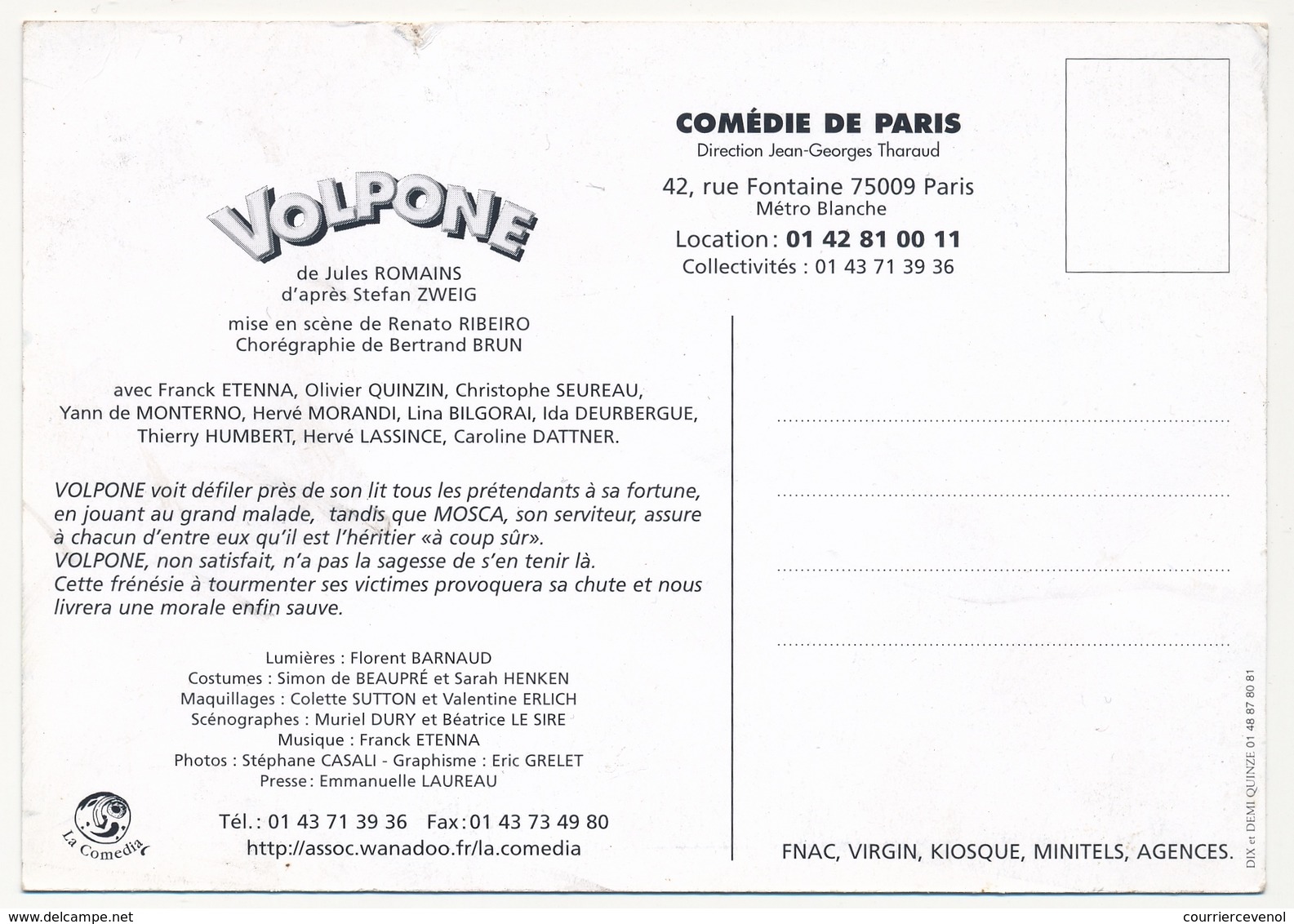 CPM - "Volpone" - De Jules Romains D'après Stephan Zweig - Comédie De Paris - Theatre