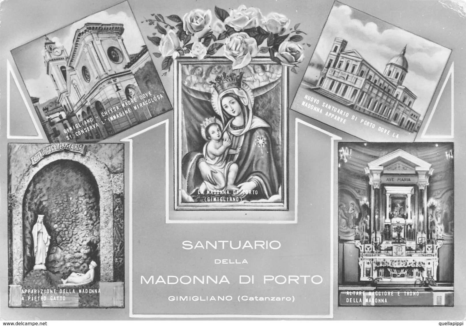 09888 "(CZ) GIMIGLIANO - SANTUARIO DELLA MADONNA I PORTO"   ICONA, SANTUARIO, VARIE VEDUTE, VERA FOTO. CART  SPED - Catanzaro