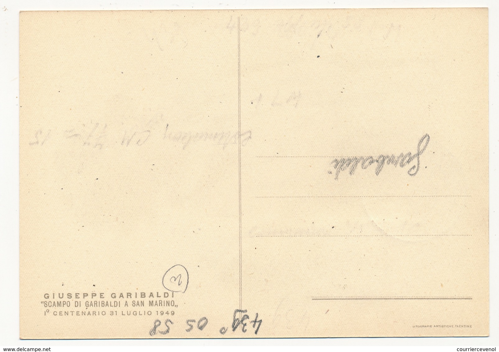 SAINT MARIN - Carte Maximum - Giuseppe GARIBALDI - 1958 - Cartas & Documentos
