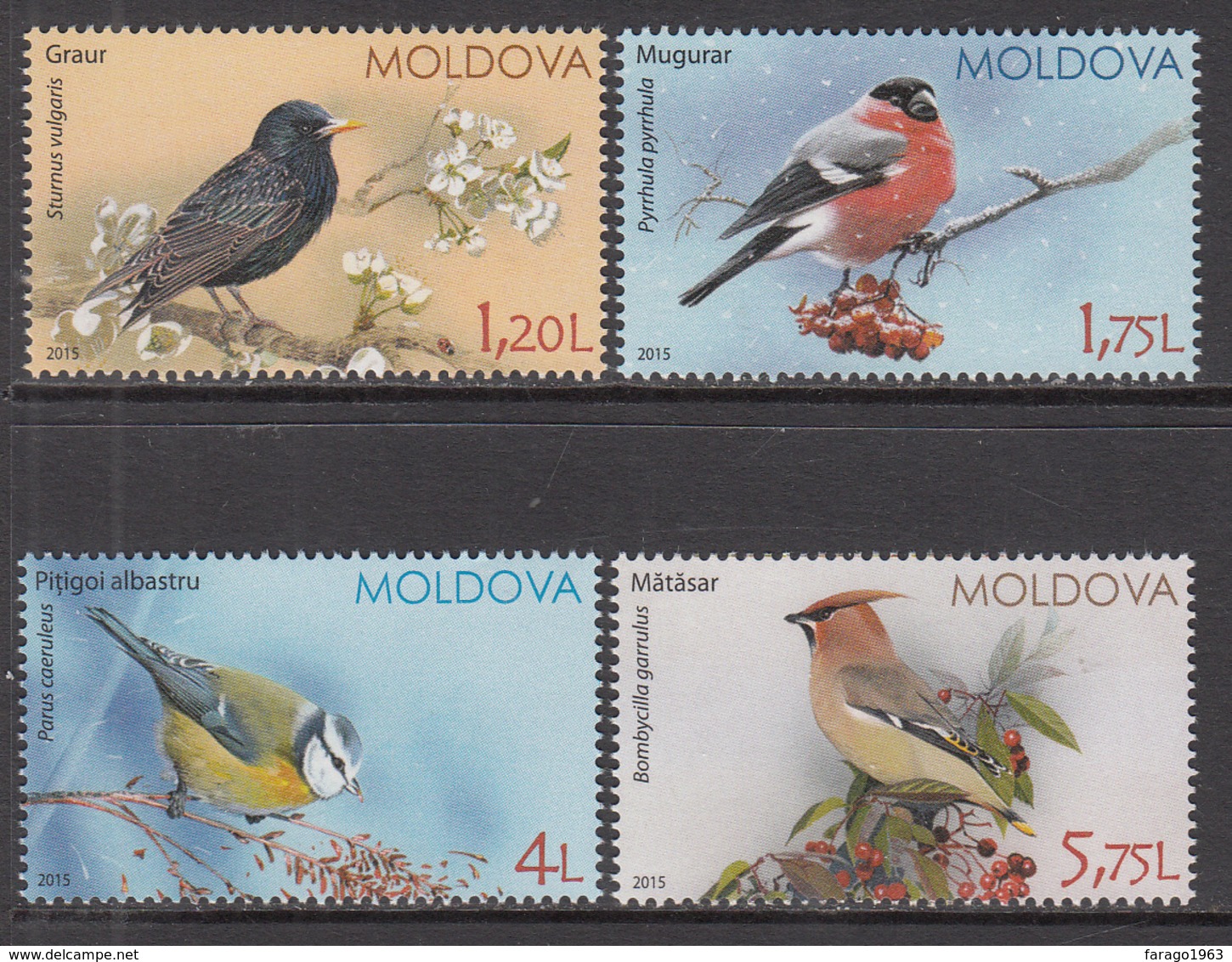 2015 Moldova Birds Oiseaux Complete Set Of 4  MNH - Moldavie