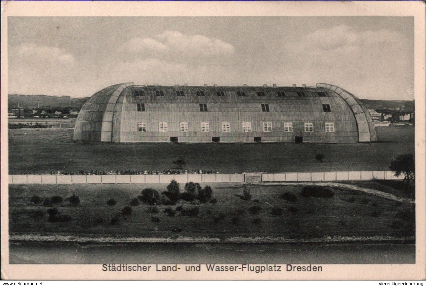 ! 1917 Ansichtskarte Dresden, Land Und Wasserflugplatz, Zeppelinhalle - Dirigibili