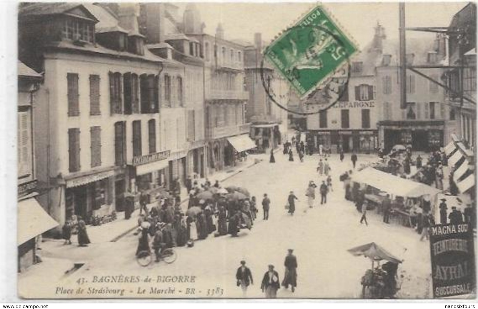 65.BAGNERES DE BIGORRE.  PLACE DE STRADSBOURG. LE MARCHE - Bagneres De Bigorre