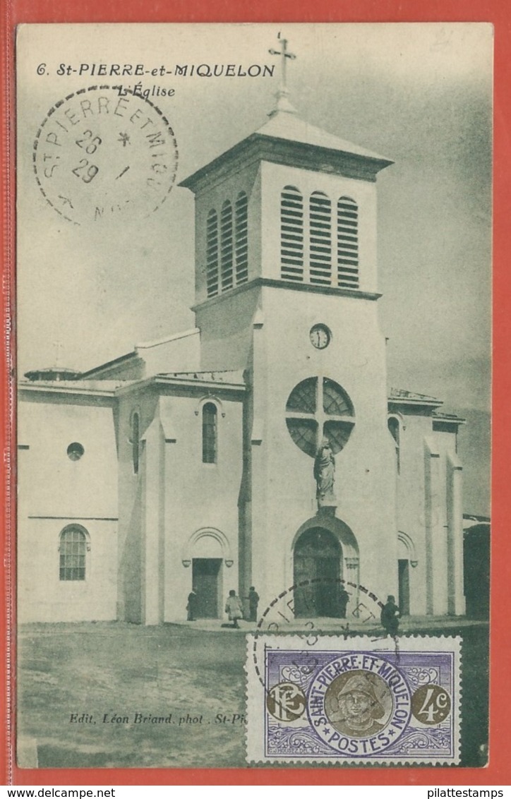 SAINT PIERRE ET MIQUELON CARTE POSTALE AFFRANCHIE DE 1929 - Cartas & Documentos