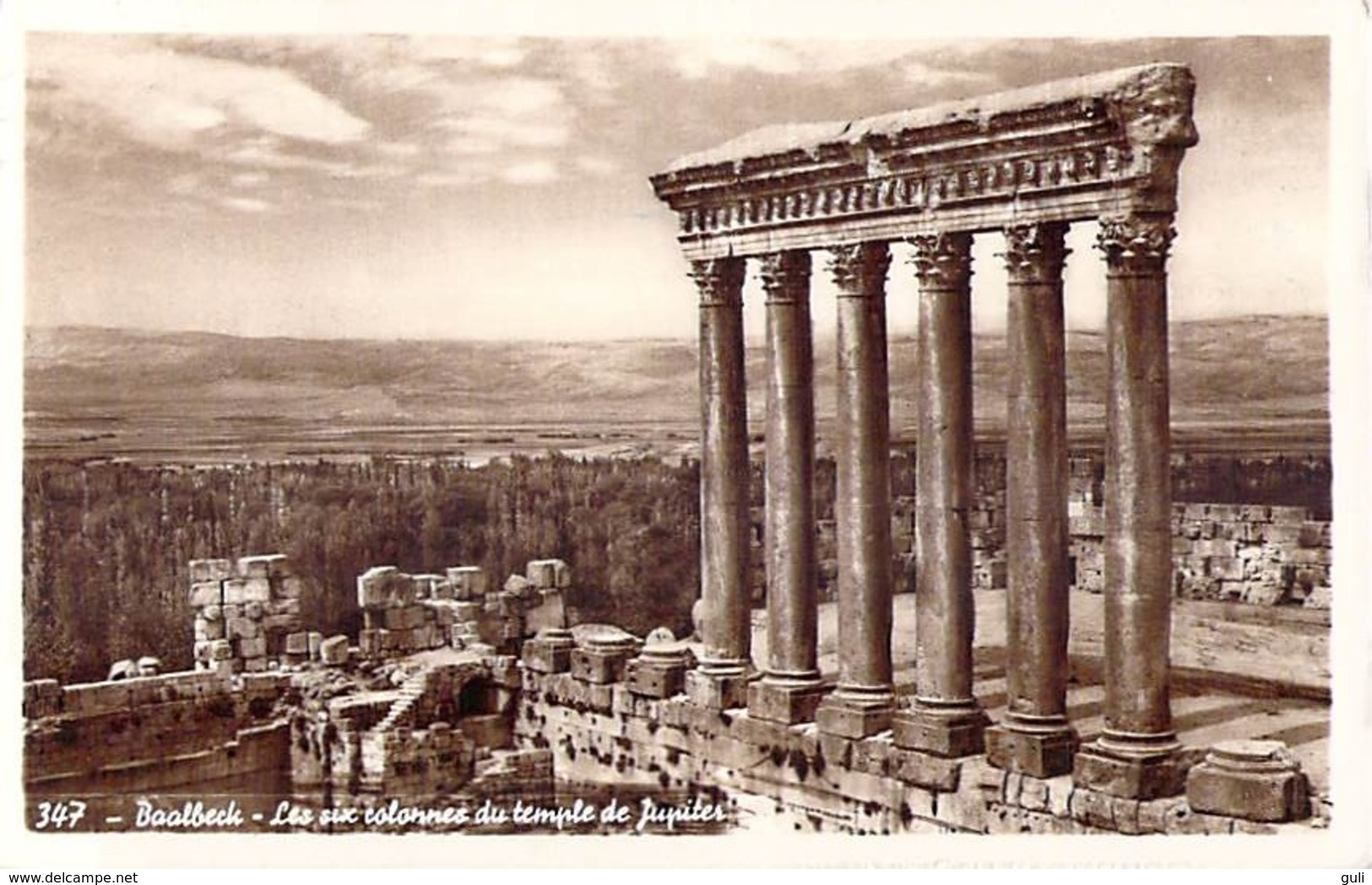 Liban-  LEBANON -.BAALBECK  The Six Columns Of Jupiter Temple  (timbre Stamp GRECE GREECEà    *PRIXFIXE - Liban