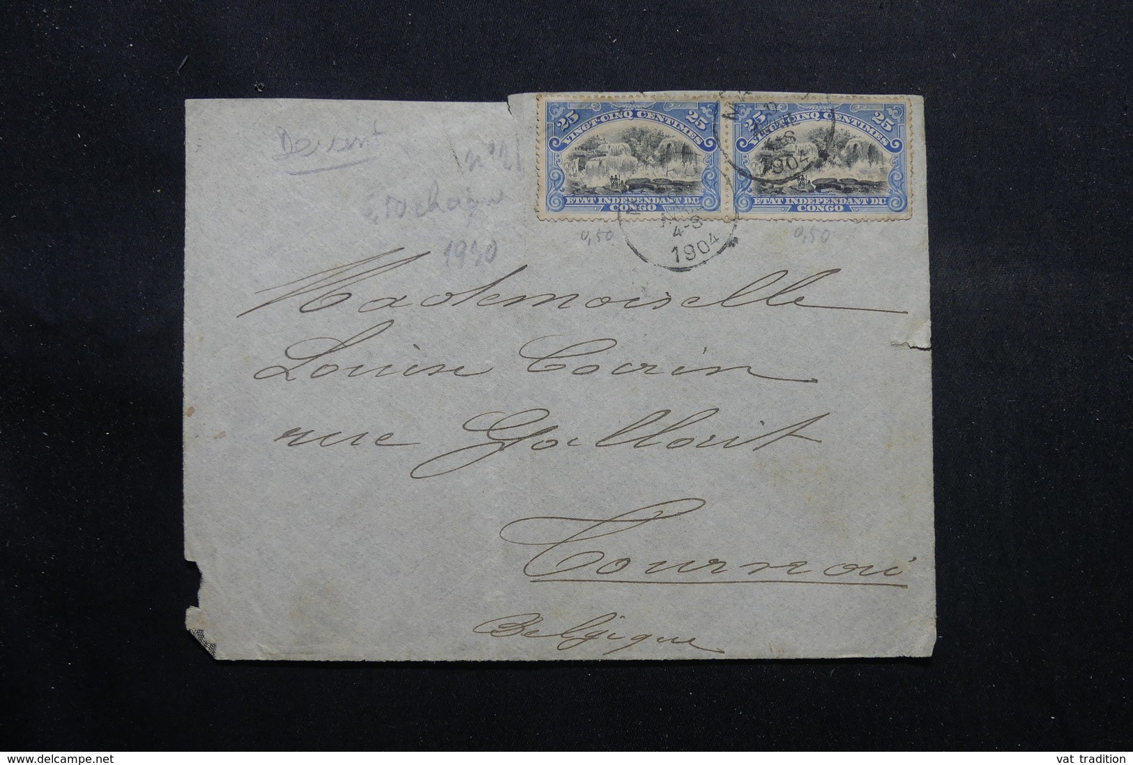 CONGO BELGE - Affranchissement Plaisant Sur Devant D'enveloppe En 1904 Pour La Belgique - L 55152 - Lettres & Documents