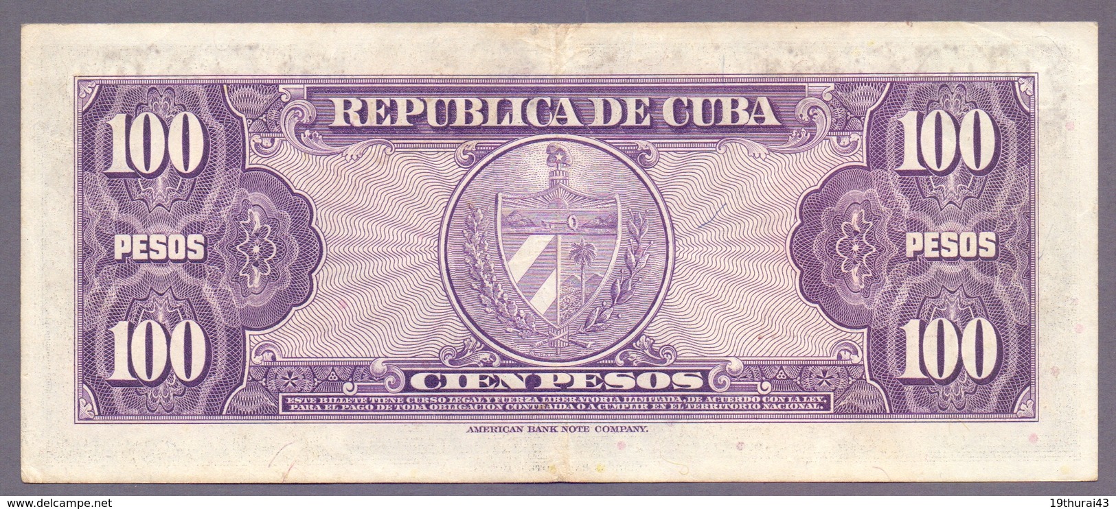 Kuba, 100 Peso 1954, Leicht Gebraucht, Sehr Selten - Cuba