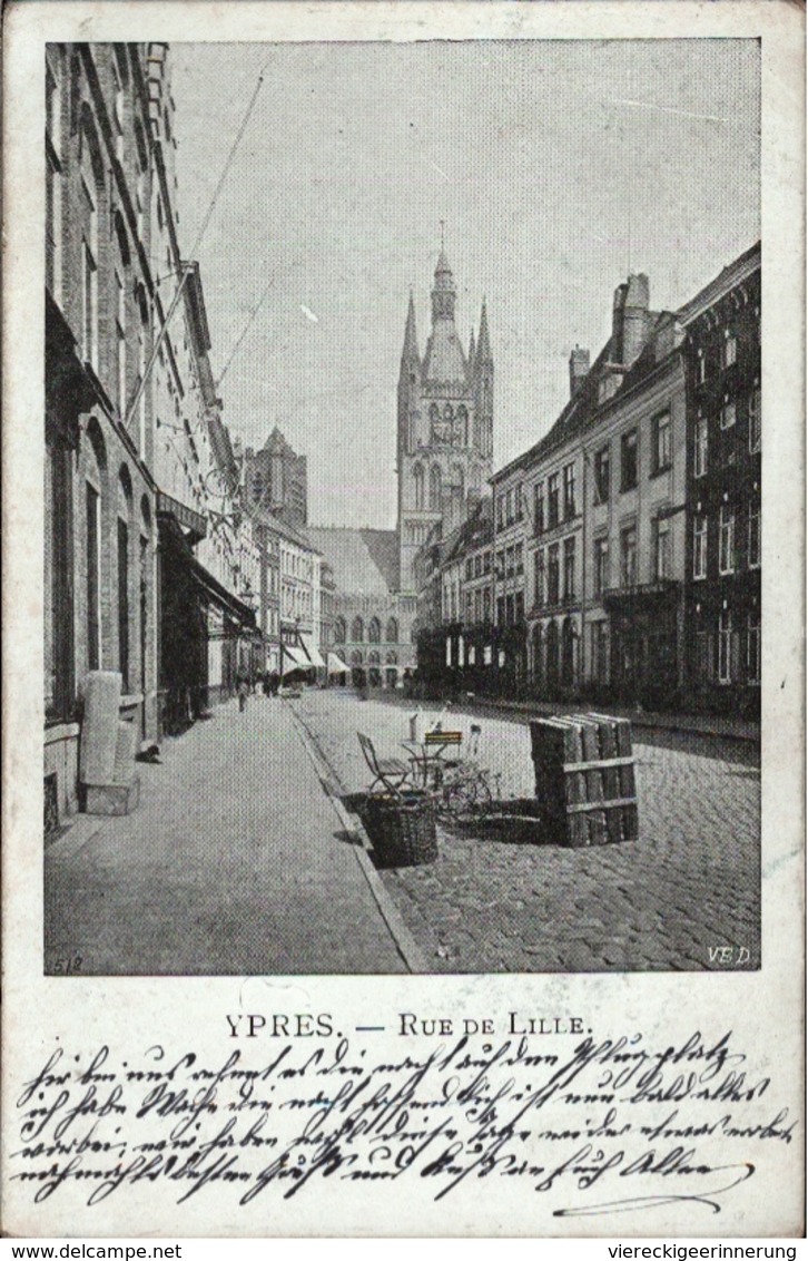! Alte Ansichtskarte Ypres, Rue De Lille, Feldpostkarte - Ieper