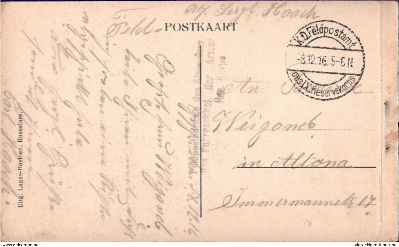 ! Cpa Dadizeele, Becelaeres Straat, Feldpostkarte, 1916, Belgien - Other & Unclassified