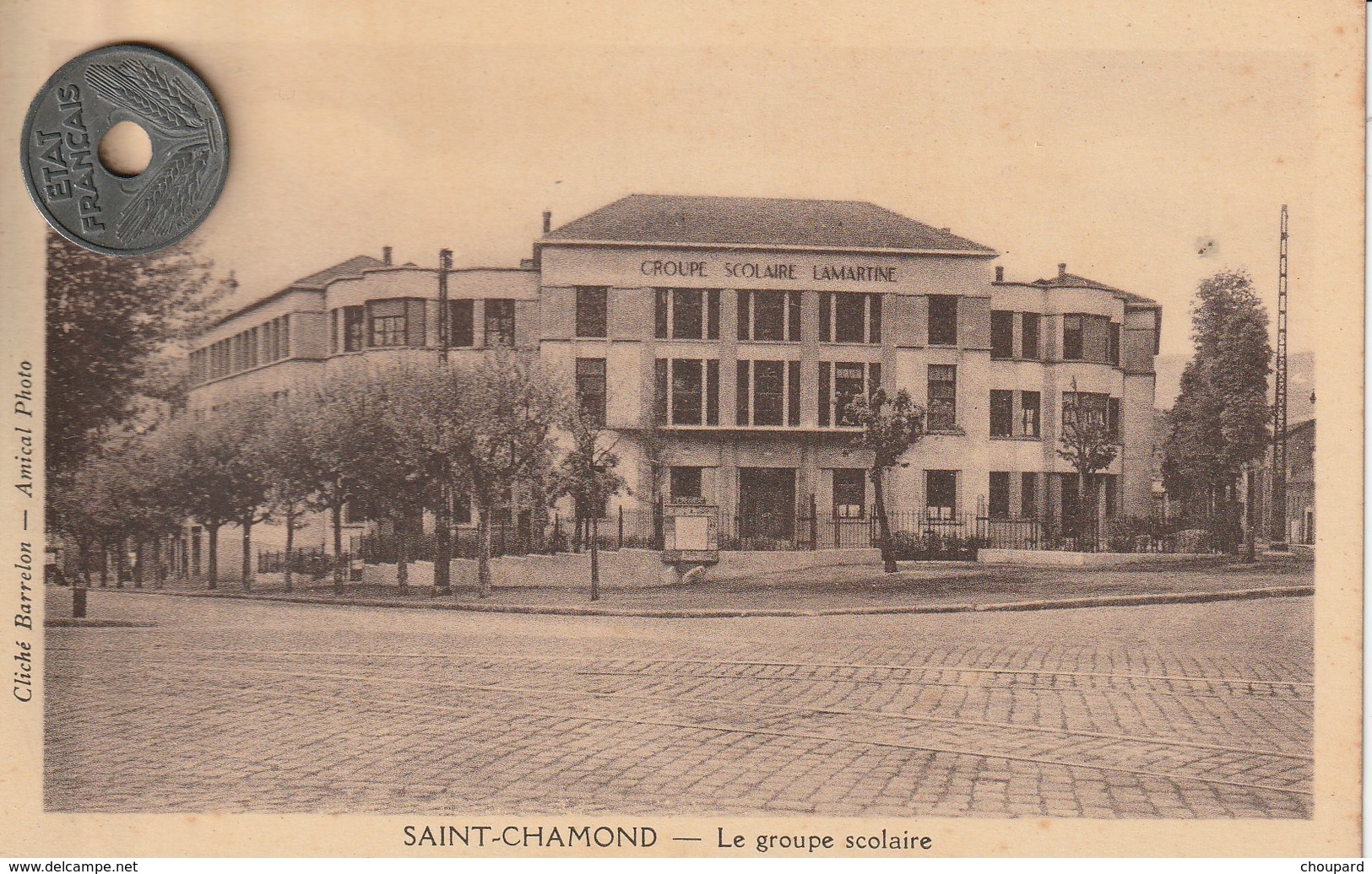 42 - Très Belle Carte Postale Ancienne  De SAINT CHAMOND  Le Groupe Scolaire - Saint Chamond