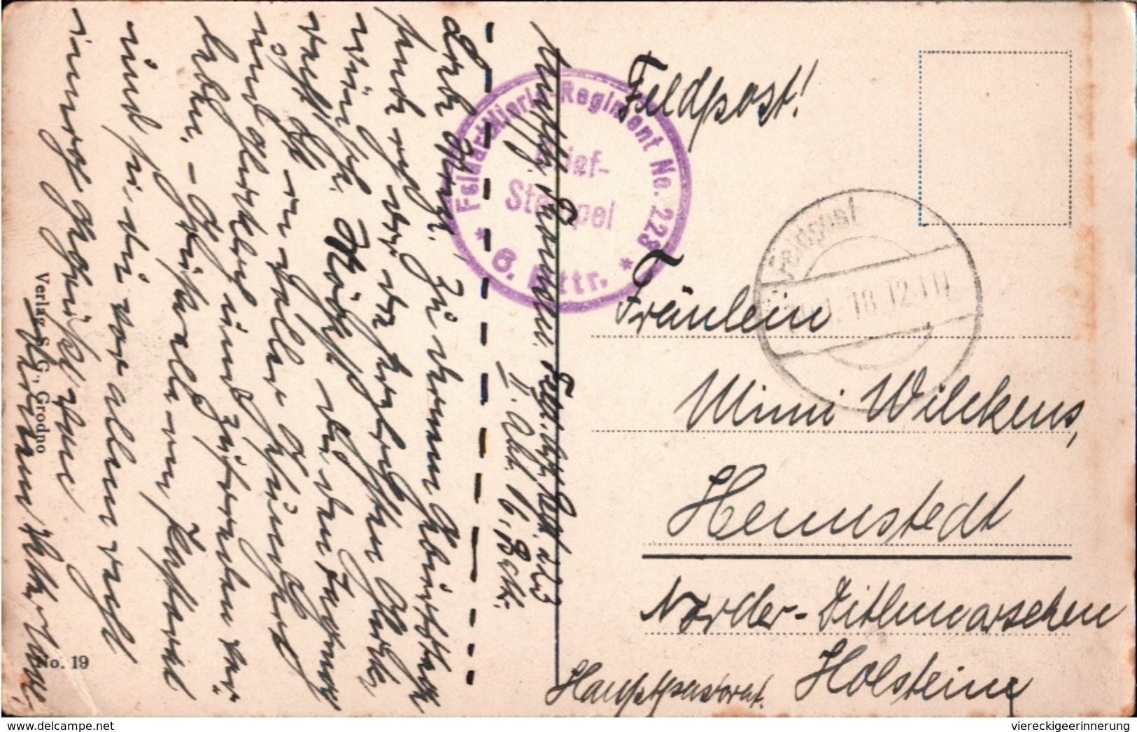! Alte Ansichtskarte Grodno, Feldpostkarte N. Helmstedt, 1918 - Weißrussland