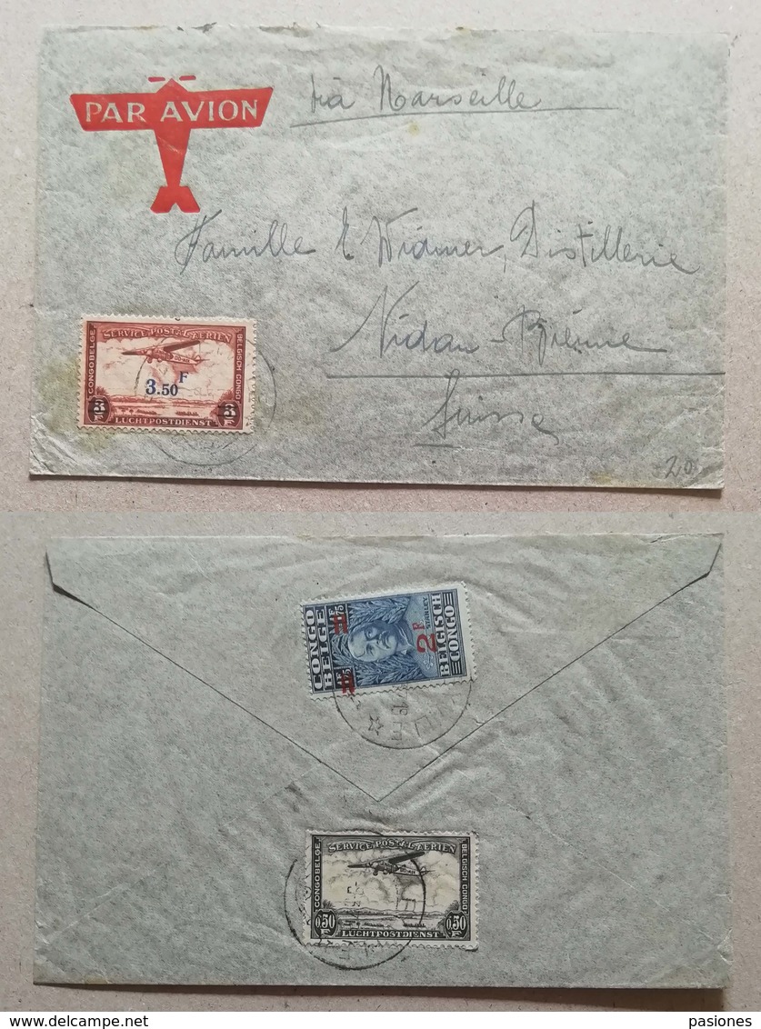 Busta Di Lettera Via Aerea Per La Svizzera Via Marsiglia - Settembre 1937 - Cartas & Documentos