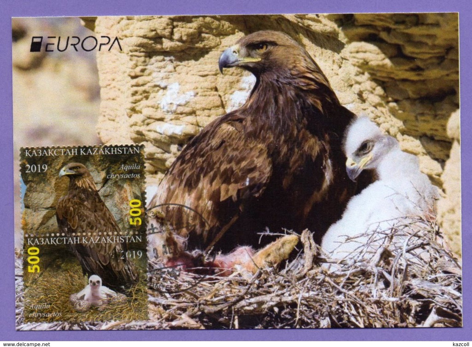 Kazakhstan 2019.  Maxicard (Maximum Cards). Europe. Europa - CEPT. National Birds. Golden Eagle. - Kasachstan