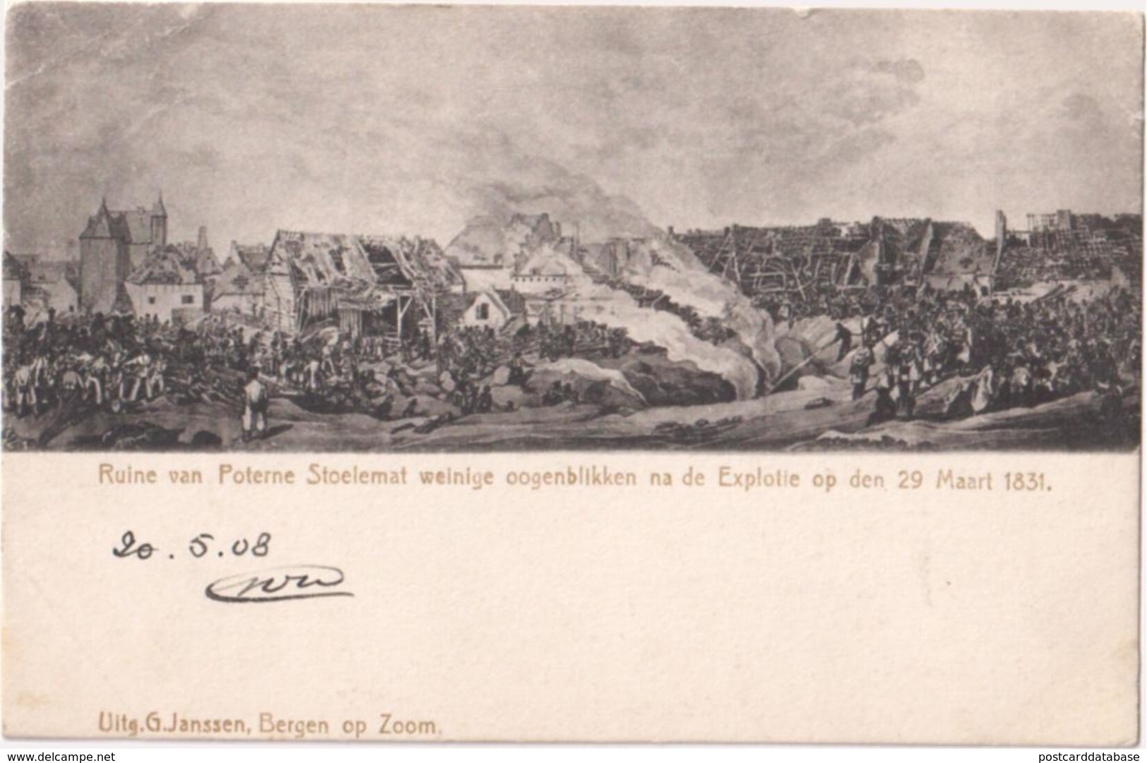 Ruine Van Poterne Stoelemat Weinige Oogenblikken Na De Explotie Op Den 29 Maart 1831 - Bergen Op Zoom