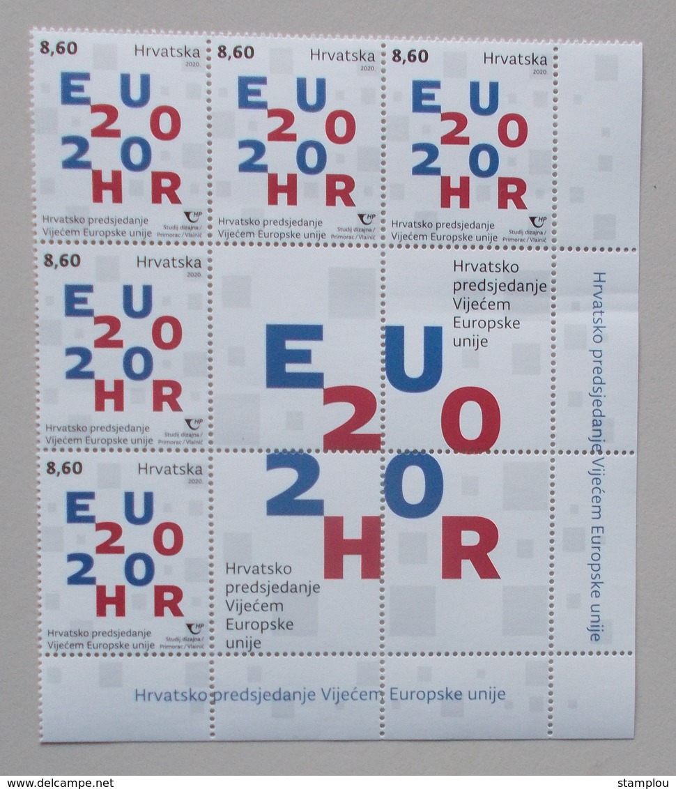 Kroatie-Croatia  2020 President European Counsil With Vignet 1 5stamps - Europese Gedachte