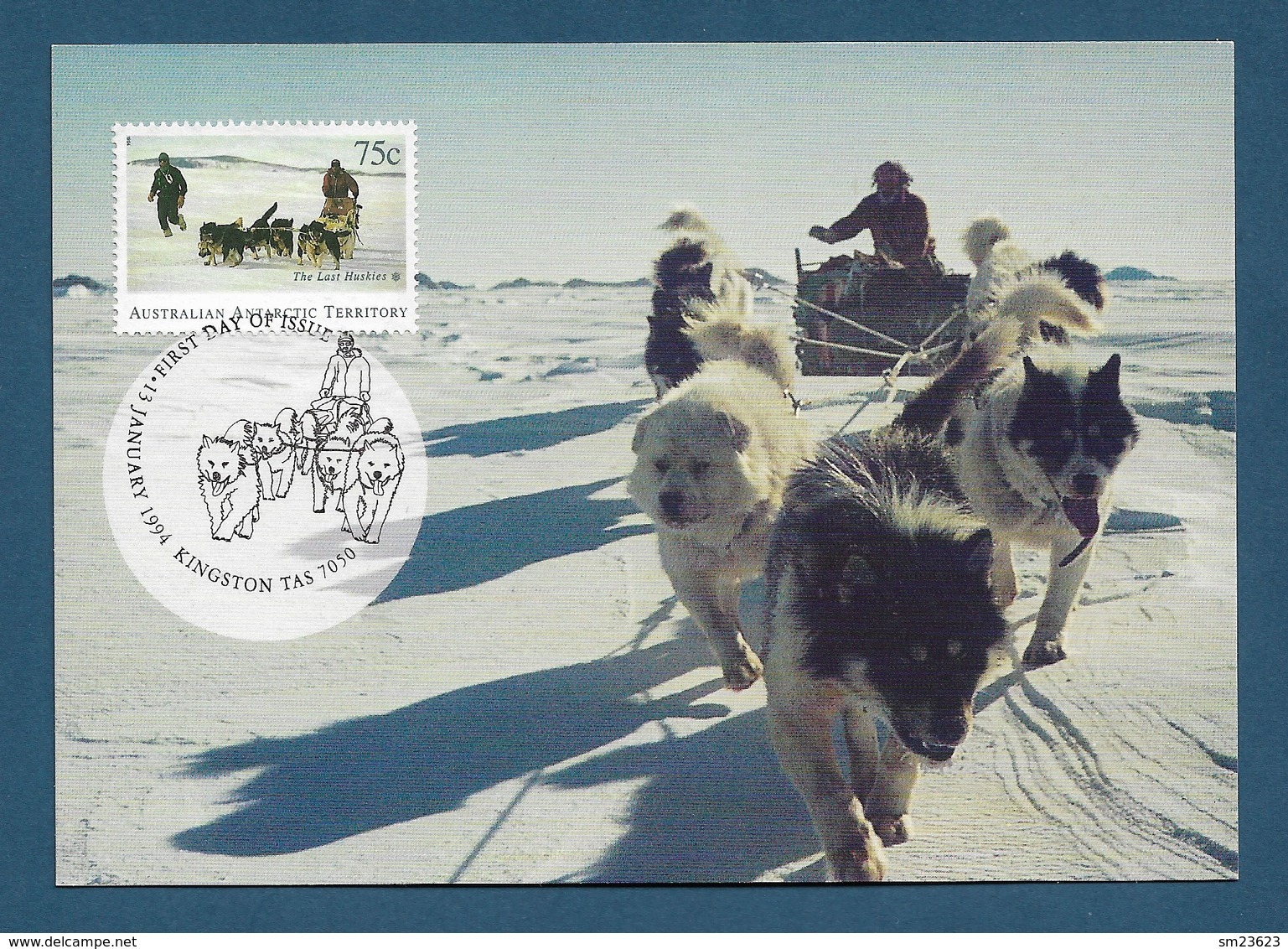 Australian Antarctic Territory 1994 Mi.Nr. 99 , The Last Huskie - Maximum Card - First Day Of Issue 13 January 1994 - Maximumkarten