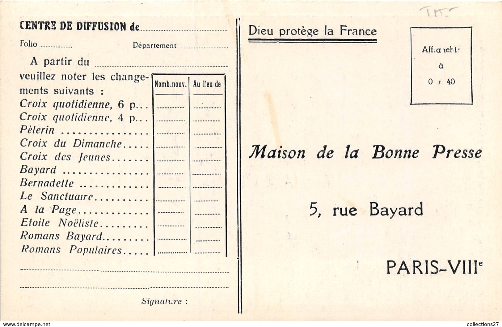 75008-PARIS-MAISON DE LA BONNE PRESSE- 5 BLD BAYARD- MULTIVUES - Arrondissement: 08