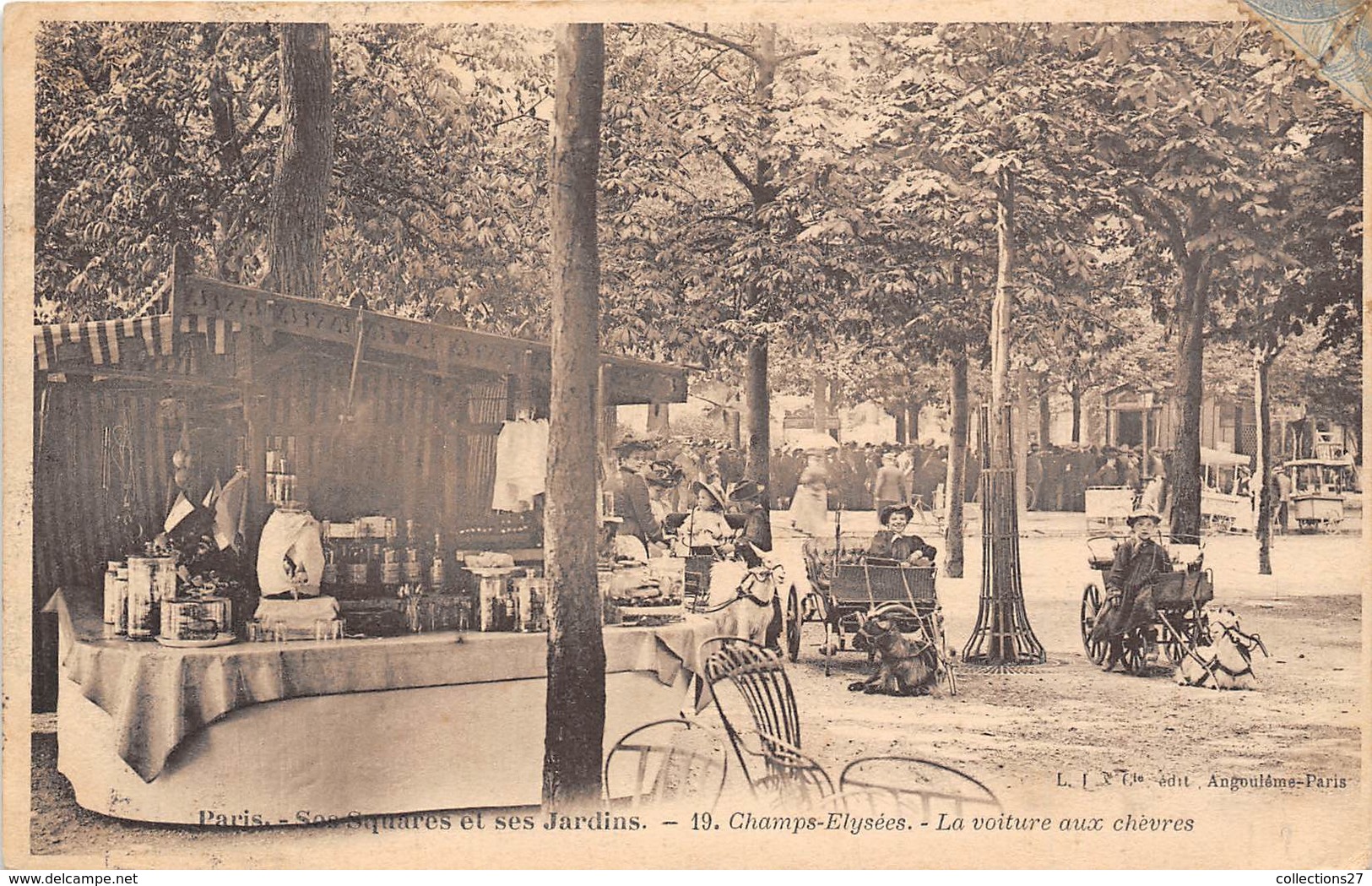 75008-PARIS-CHAMPS-ELYSEES- LA VOITURE AUX CHEVRES- SQUARES ET SES JARDINS - Arrondissement: 08