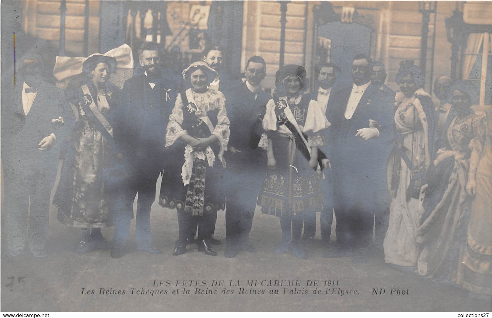 75008-PARIS-PALAIS-ELYSEE- CARTE-PHOTO- LES FÊTES DE LA MI-CAREME DE 1911 - Champs-Elysées