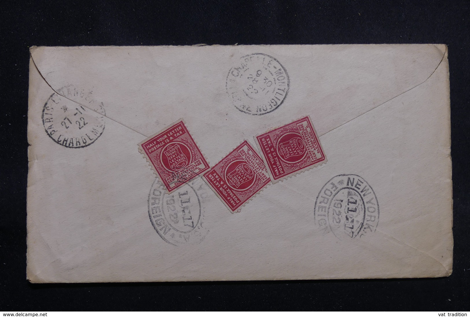 ETATS UNIS - Entier Postal En Recommandé Pour La France En 1922 , Taxes Locale De Cleveland Au Verso , à Voir - L 55200 - 1921-40