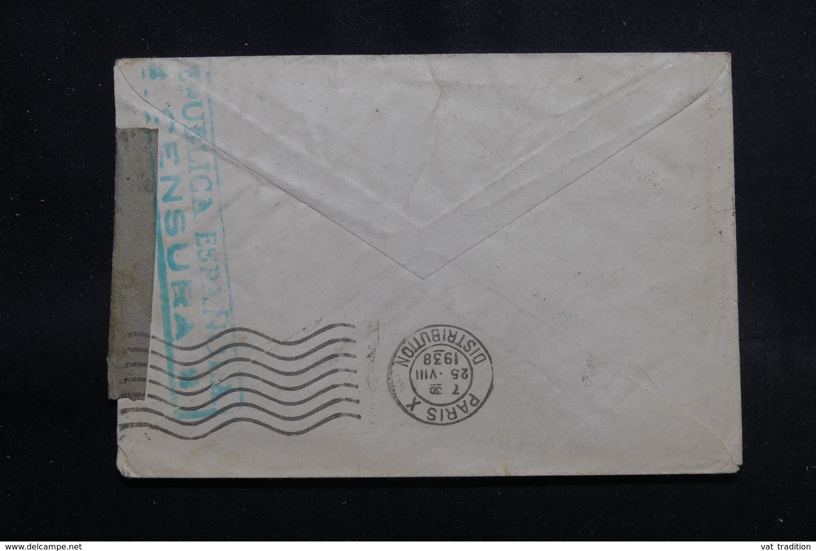 ESPAGNE - Enveloppe De Cambio Pour La France En 1939 Avec Contrôle Postal , Affranchissement Plaisant - L 55203 - Marcas De Censura Republicana