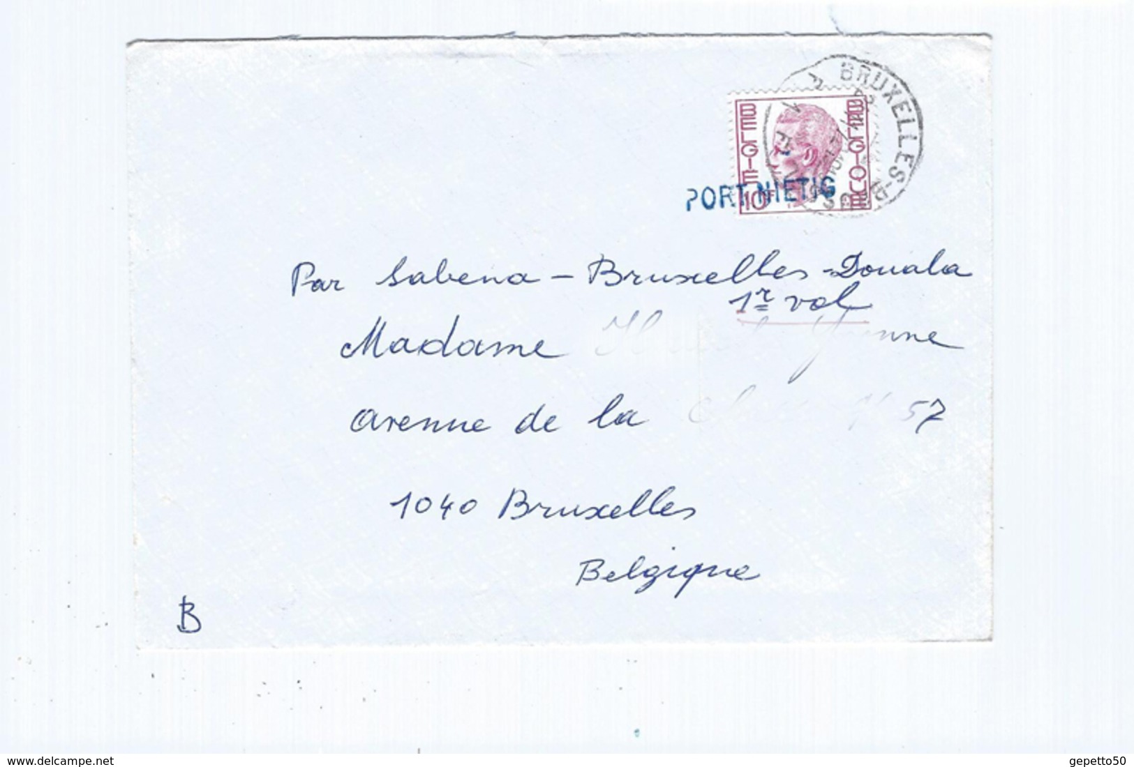 PORT NIETIG Sur Lettre De Bruxelles En 1972 - Linear Postmarks
