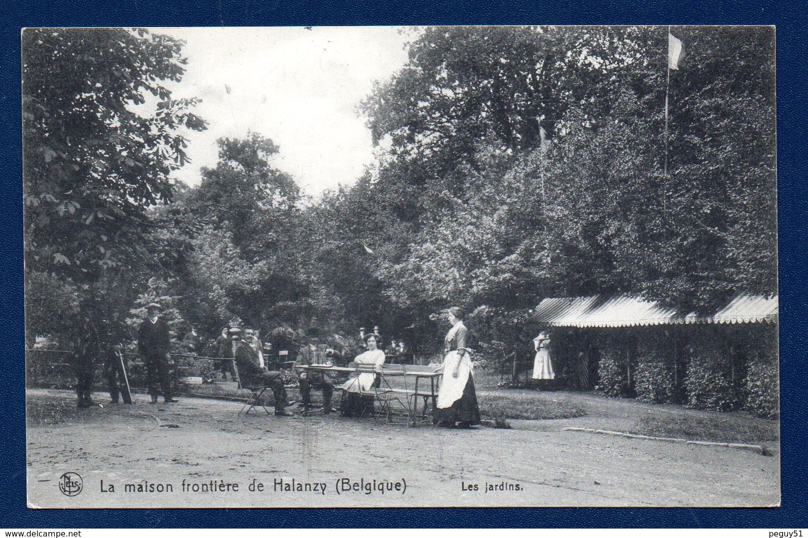 Halanzy (Aubange). La Maison-Frontière. Les Jardins. Feldpoststation N°. 104. Halanzy -Stuttgart Juillet 1915 - Aubange