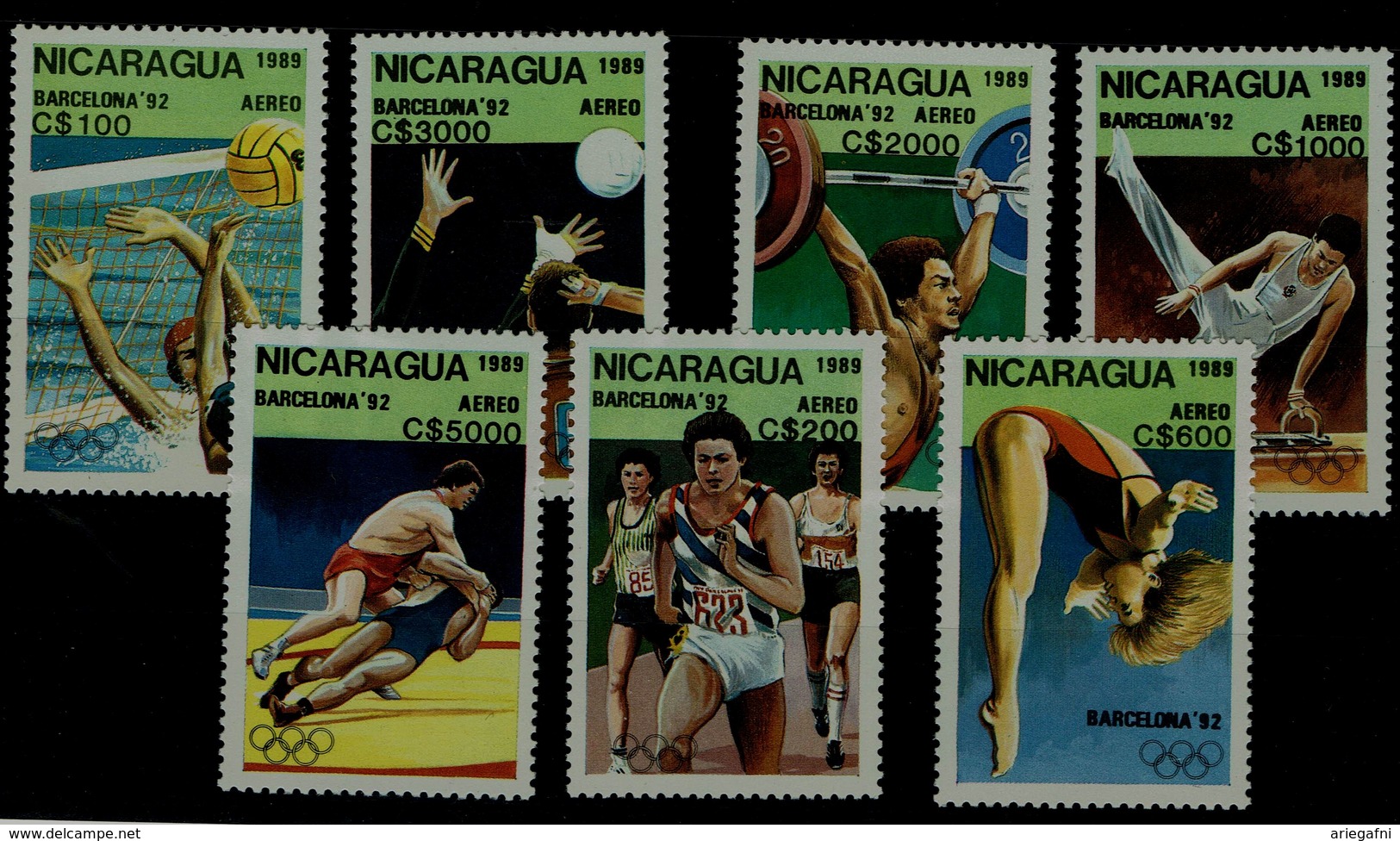 NICARAGUA 1989 SUMMER OLYMPICS GAMES BARCELONA 92 MI No 2459-65 MNH VF!! - Summer 1992: Barcelona