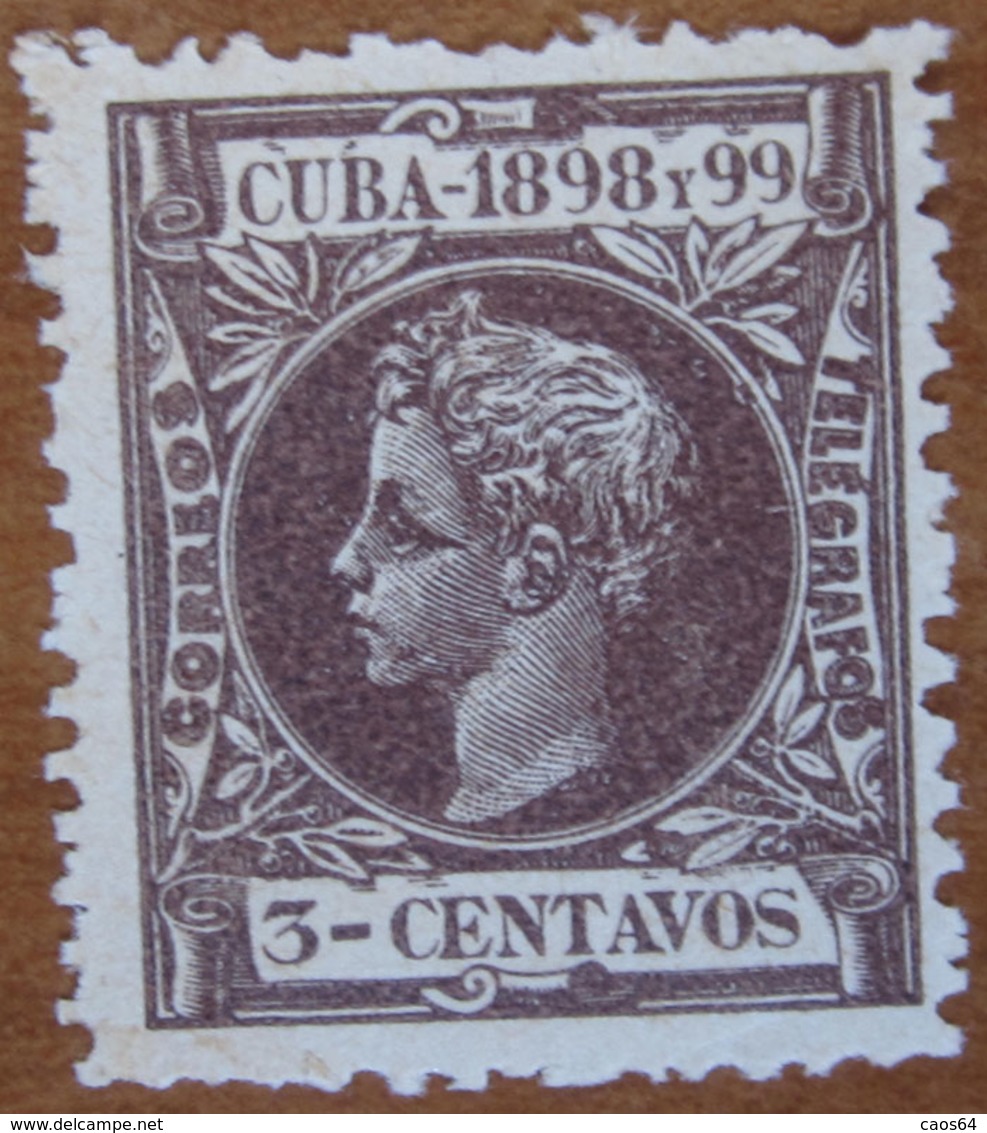 1898 CUBA Reveneu Fiscali Telegrafos Re Alfonso XIII - 3c Usato - Gebraucht