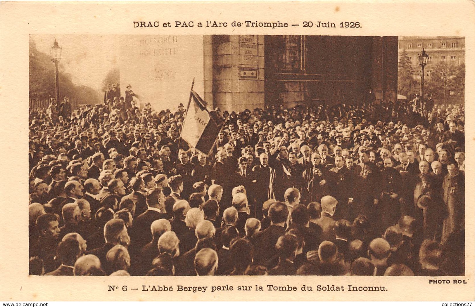 75008-PARIS-DRAC ET PAC A L'ARC DE TRIOMPHE- 20 JUIN 1926- LOT DE 8 CARTES