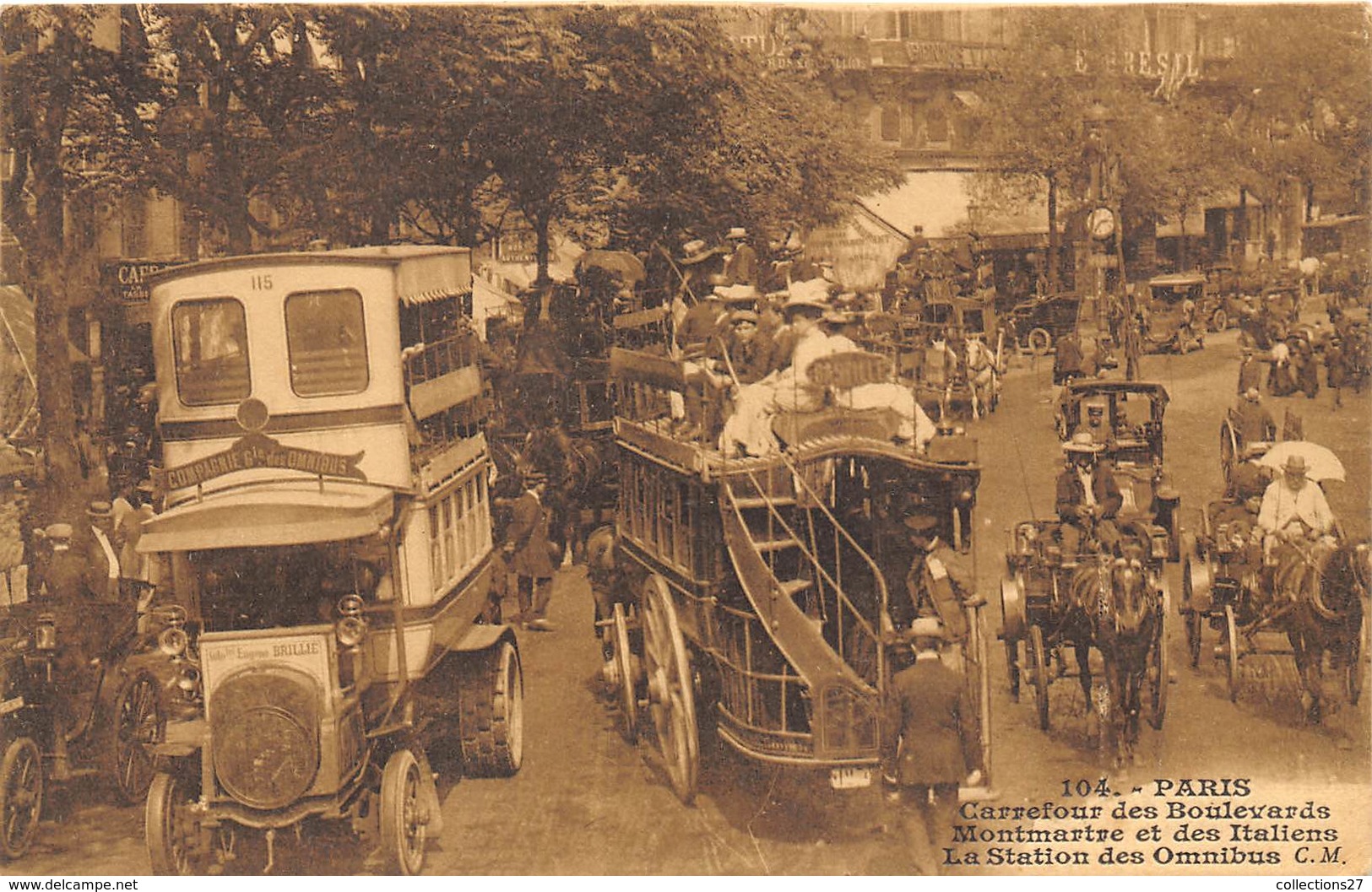 75009-PARIS-CARREFOUR DES BLD MONTMARTRE ET DES ITALIENS , LA STATION DES OMNIBUS - Arrondissement: 09