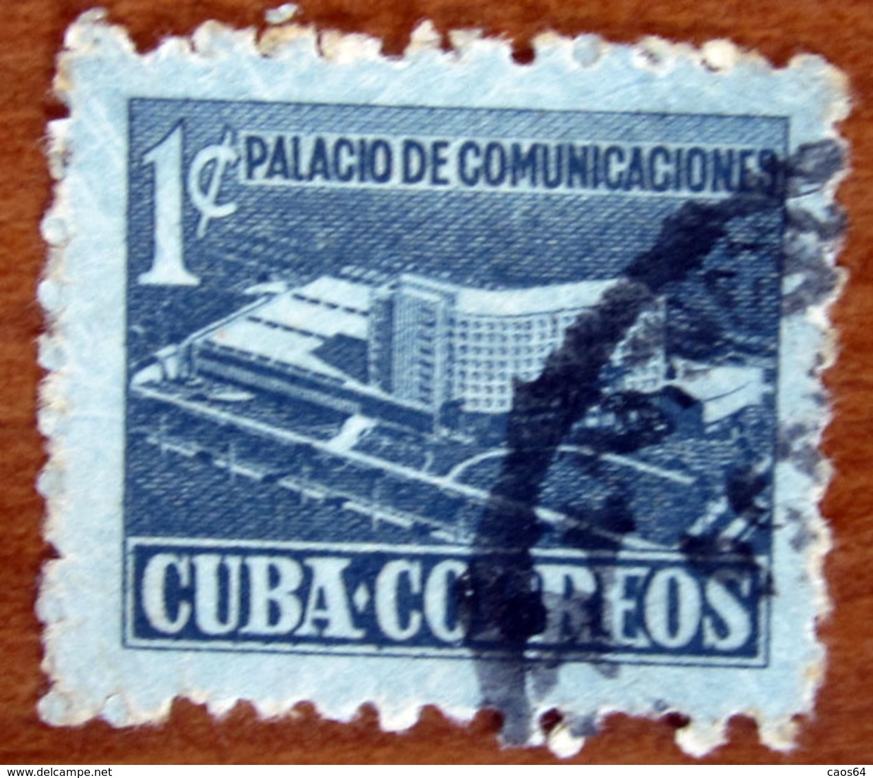 1932 CUBA Tax For The Building Of The Postal Ministry Building - 1c Blu Ardesia Usato - Usados