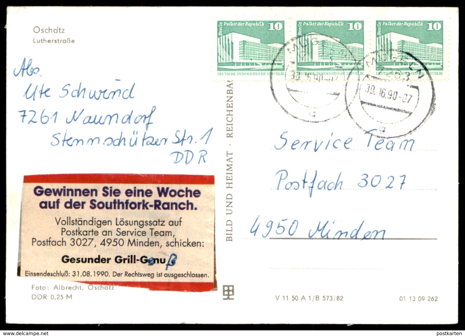 ÄLTERE POSTKARTE OSCHATZ LUTHERSTRASSE Briefkasten Postkasten Letterbox Boite Aux Lettres Ansichtskarte AK Cpa Postcard - Oschatz