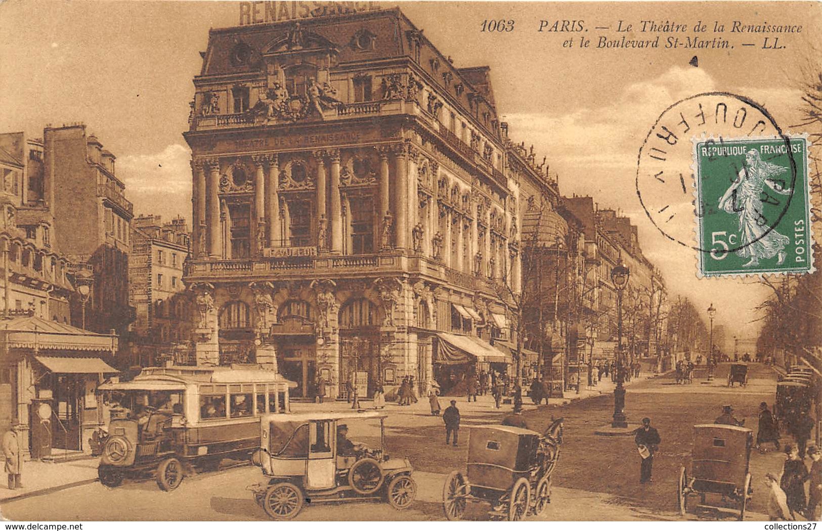 75010-PARIS- LE THEATRE DE LA RENAISSANCE- ET LE BLD SAINT-MARTIN - Arrondissement: 10