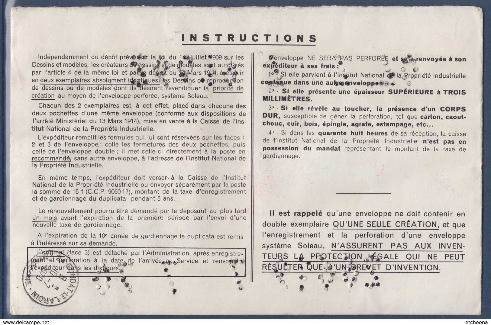 = Pli Recommandé Institut Propriété Industrielle En Retour 1614 1621 1631 1637 1638 Paris 9.7.70 Condat Le Lardin 10.7 - Cartas & Documentos