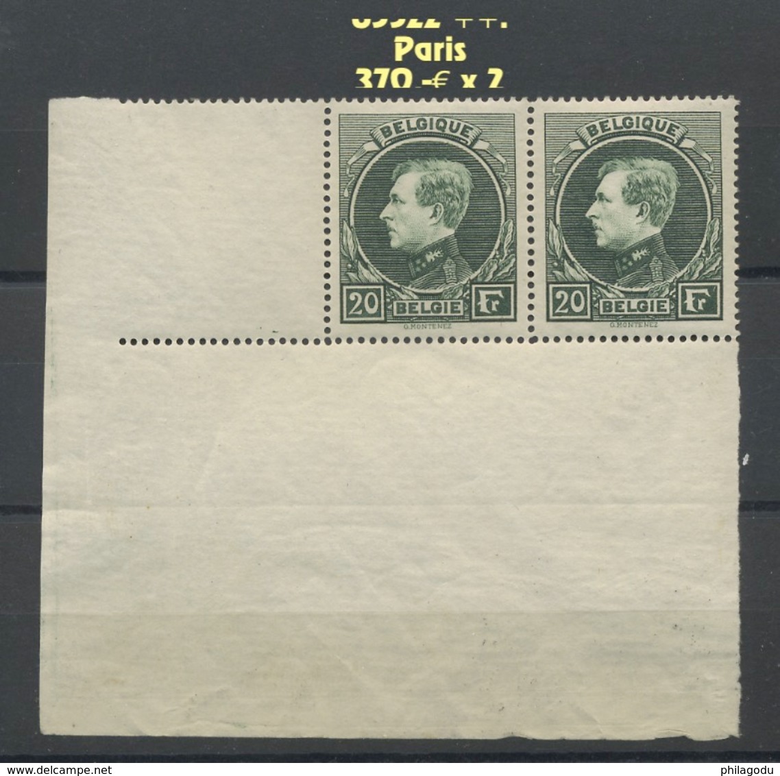 290 Paris. Jolie Paire Sans Charnière. Postfris. Cote 370-euros X 2 = 740,-€ - 1929-1941 Grand Montenez