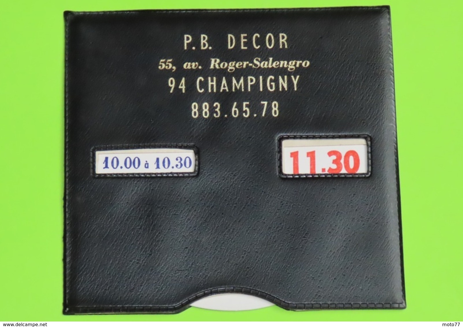 DISQUE De STATIONNEMENT Publicitaire Magasin P.B. DECOR à CHAMPIGNY 91 - Années 1970 - Reclame