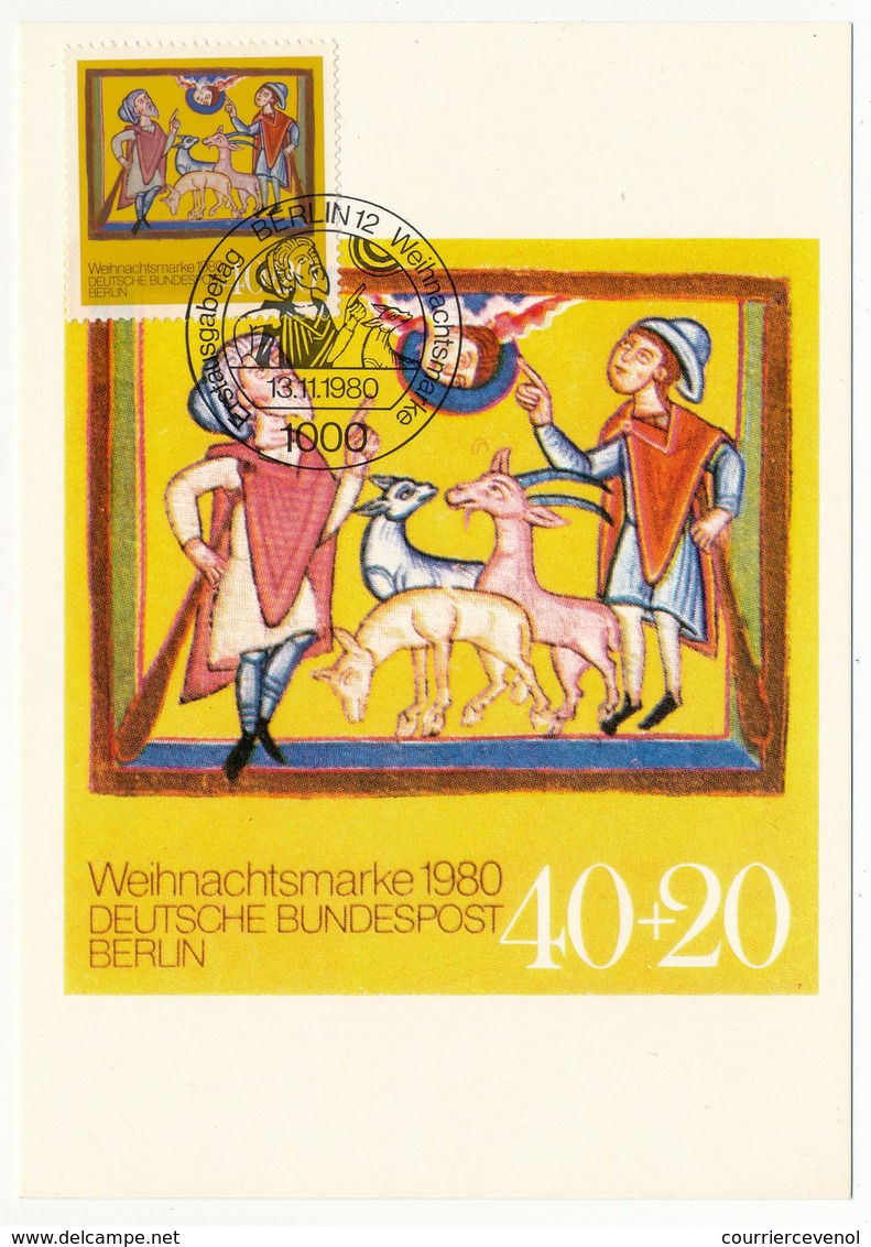 ALLEMAGNE BERLIN - Carte Maximum - Weihnachtsmarke 1980 - Cartes-Maximum (CM)